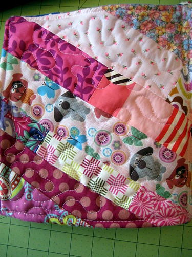 Pink block/page - fabric baby book